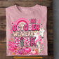 Horse Breast Cancer Awareness T-shirt, In October We Wear Pink Ribbon Tees Gift For Equestrians, Horse Lover