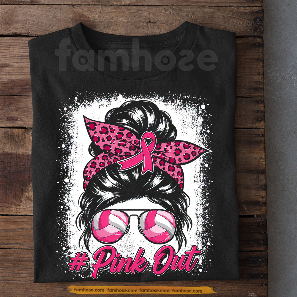 Volleyball T-shirt, Pink Out Tees Gift For Volleyball Lovers Who Support Breast Cancer Awareness