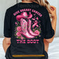 Pink Cowgirl Backside T-shirt, Give Breast Cancer The Boot Tees Gift For Cowgirls Who Supports Breast Cancer Awareness