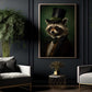 Vintage Victorian Raccoon In Suit, Gothic Canvas Painting, Victorian Animal Wall Art Decor - Dark Academia Raccoon Poster Gift