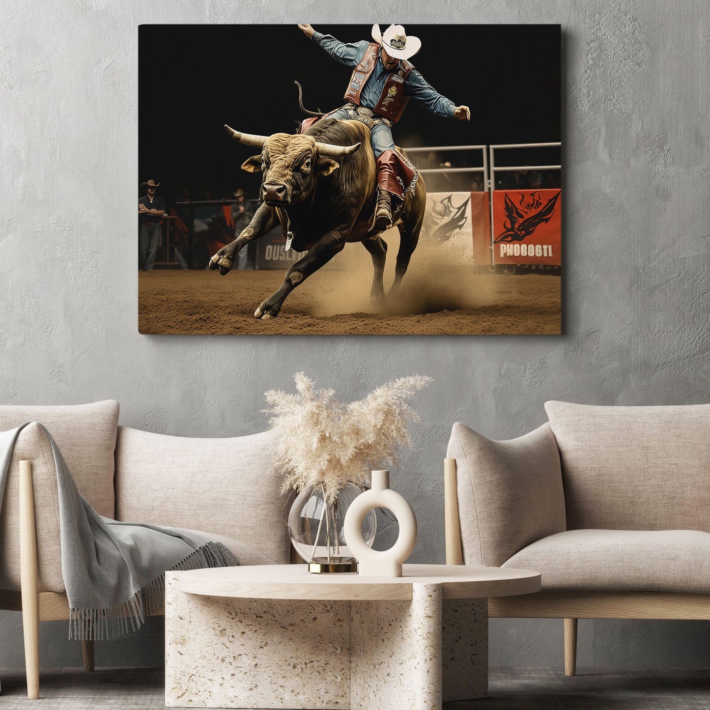 Legendary Bulls And Riders, Bull Riding Canvas Painting, Wall Art Decor - Bull Riding Poster Gift, Gift For Cowboy Lovers