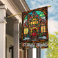 Stained Glass Serenity, Christians Xmas Garden Flag & House Flag, Nativity Christians Flag Gift