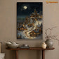 Enchanted Eve: A Midnight Village Christmas Christmas Canvas Painting, Xmas Wall Art Decor - Christmas Poster Gift