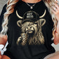 Funny Highland Cow T-Shirt, Hot Mess Tees Cute Gift For Coffee Lover, Highland Cow Lover