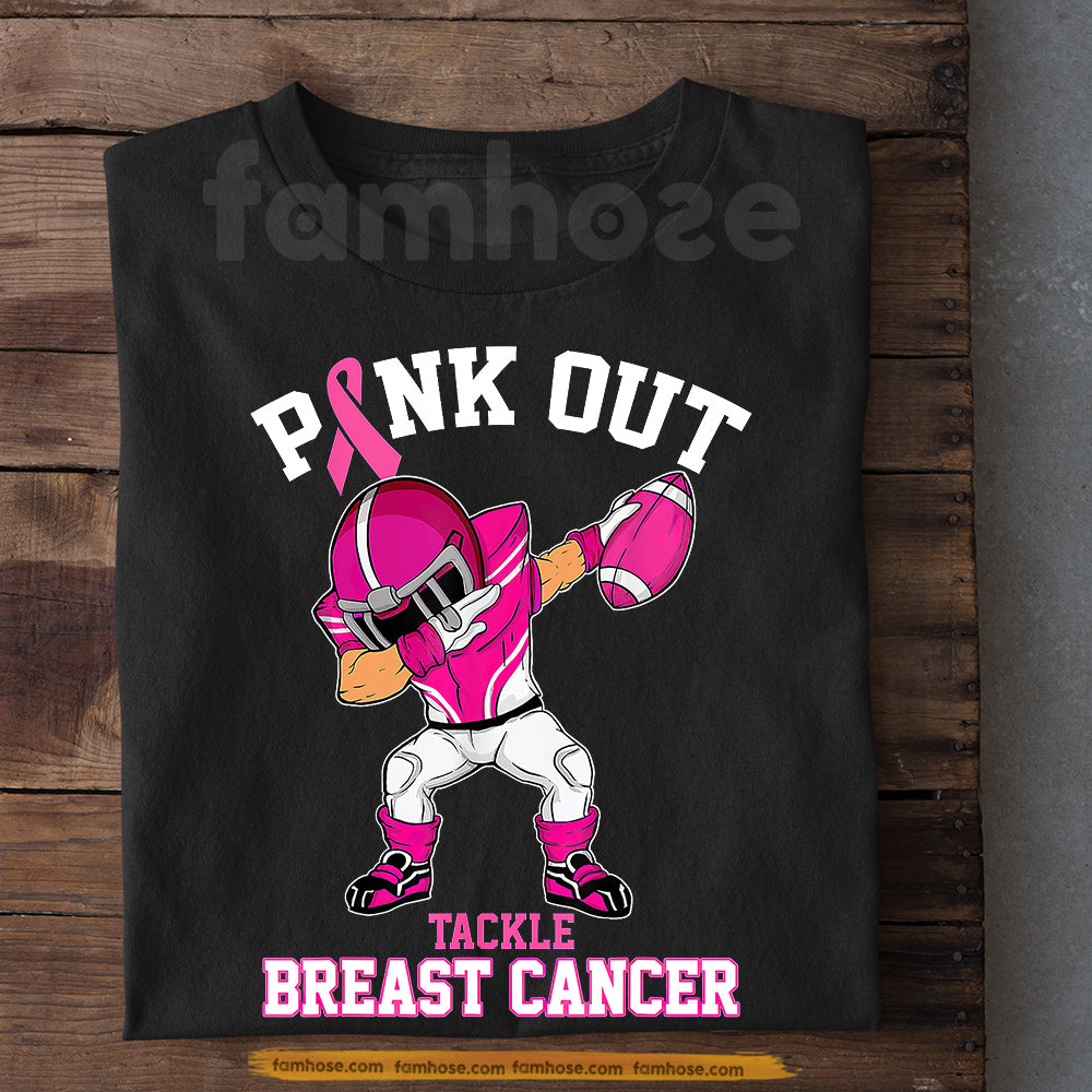 Pink Football Breast Cancer Awareness T-shirt, Pink Out Tackle Breast Cancer, Pink Ribbon Tees Gift For Football Lover