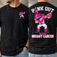 Pink Football Breast Cancer Awareness Two-sided T-shirt, Pink Out Tackle Breast Cancer, Pink Ribbon Tees Gift For Football Lover