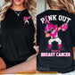Pink Football Breast Cancer Awareness Two-sided T-shirt, Pink Out Tackle Breast Cancer, Pink Ribbon Tees Gift For Football Lover
