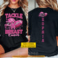 Personalized Football Breast Cancer Awareness Two-sided T-shirt, Tackle Breast Cancer Pink Ribbon Tees Gift For Football Lover