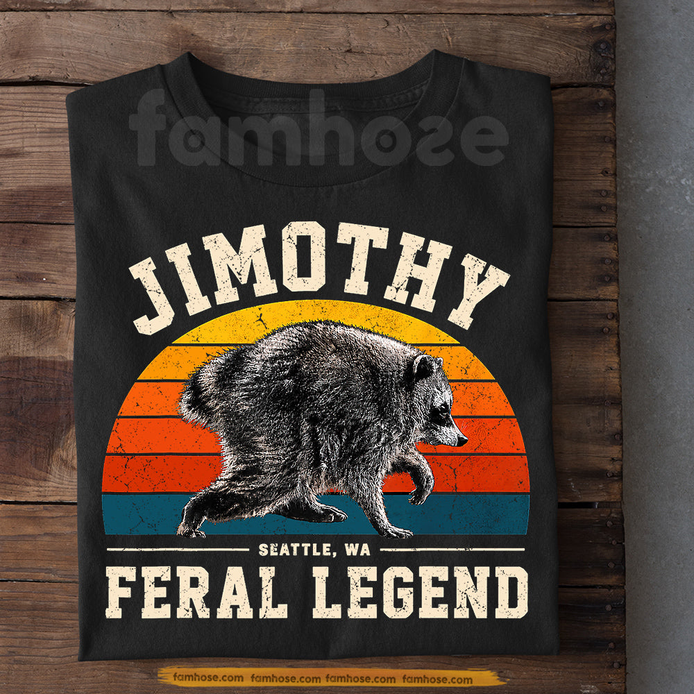 Vintage Jimothy Viral Raccoon T-Shirt, Seattle WA Feral Legend Tees Viral Meme Gift For Raccoon Lover