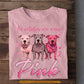 Pitbull Dog Breast Cancer Awareness T-shirt, In October We Wear Pink Ribbon Tees Gift For Dog Lover