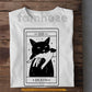 Cute Halloween Black Cat T-shirt, Death Tarot Witchy Cat Tees Spooky Season Gift For Cat Lover