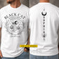 Personalized Halloween Black Cat Apothecary Two-sided T-shirt, Mystical Brews Fine Potions Tees Spooky Season Gift For Cat Lover