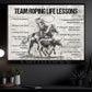 Motivational Team Roping Canvas Painting, Team Roping Life Lessons Wall Art Decor, Poster Gift For Team Roping Lover