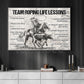 Motivational Team Roping Canvas Painting, Team Roping Life Lessons Wall Art Decor, Poster Gift For Team Roping Lover