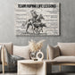 Motivational Team Roping Canvas Painting, Team Roping Life Lessons Wall Art Decor, Poster Gift For Team Roping Lover