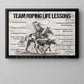 Motivational Team Roping Canvas Painting, Team Roping Life Lessons Wall Art Decor, Poster Gift For Team Roping Lover