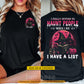 Funny Personalized Halloween Black Cat Witch Two-sided T-shirt, I Have A List Tees Spooky Season Gift For Cat Lover