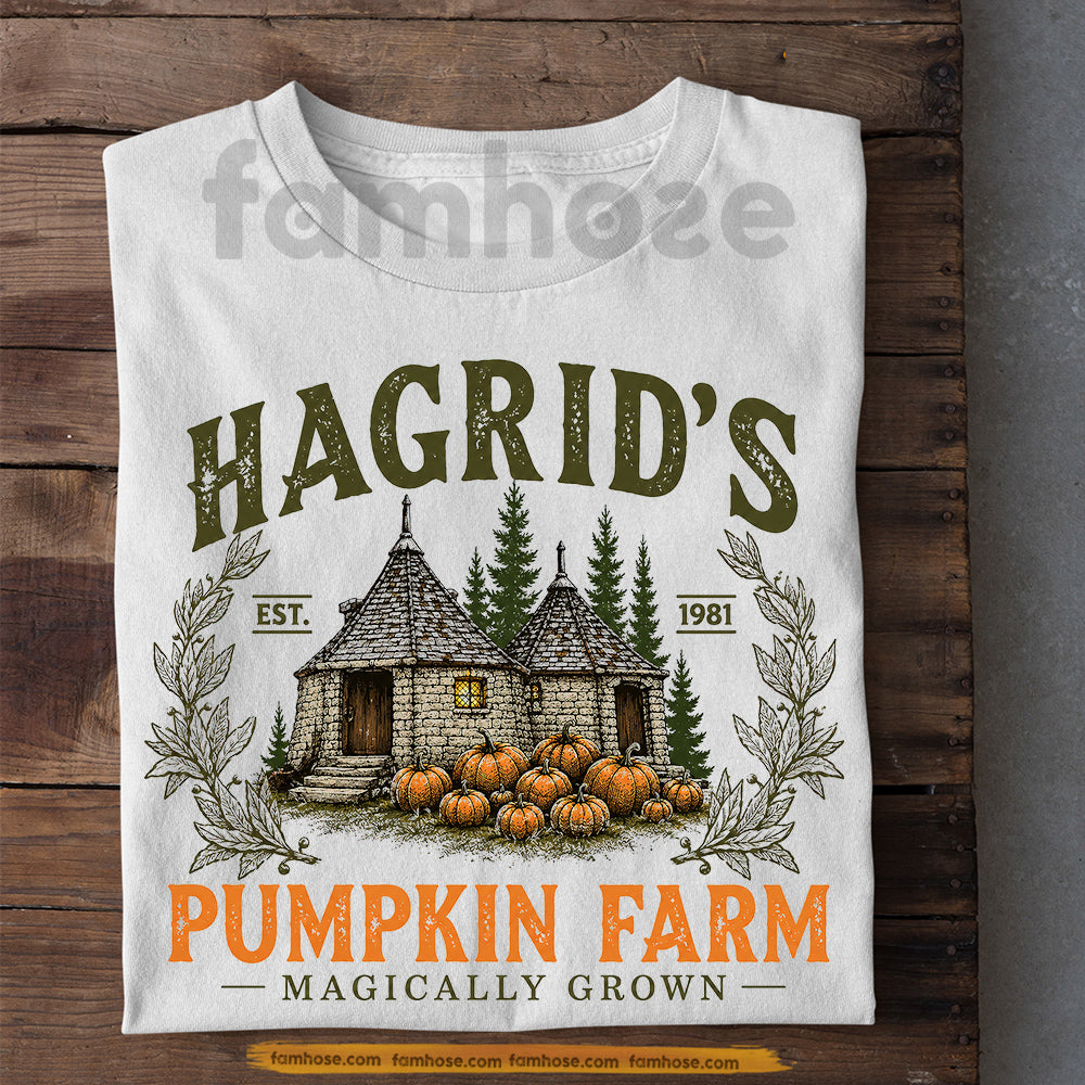 Halloween Magical Pumpkin Patch T-shirt, Hagrid's Pumpkin Farm Tees Cozy Fall Spooky Season Gift For Farmers, Farm Lover