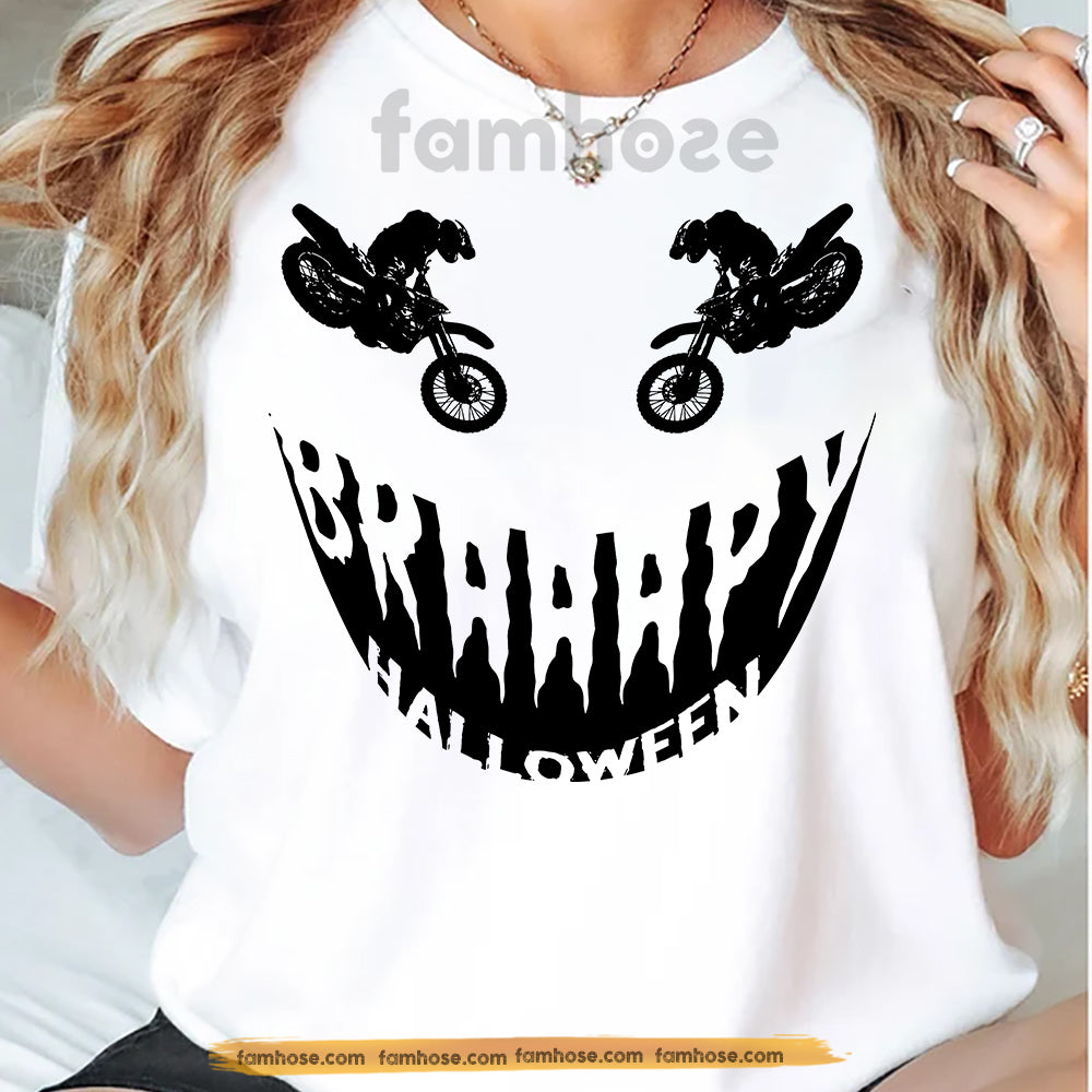 Halloween Motocross T-shirt, The Scariest Smile Tees Spooky Season Gift For Dirt Bike Lover