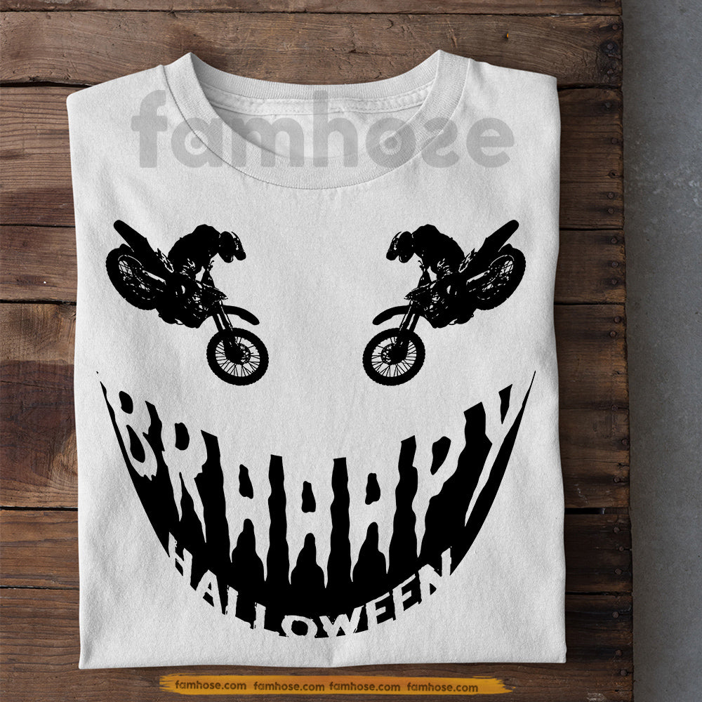Halloween Motocross T-shirt, The Scariest Smile Tees Spooky Season Gift For Dirt Bike Lover