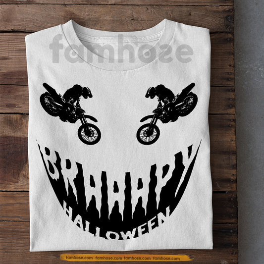 Halloween Motocross T-shirt, The Scariest Smile Tees Spooky Season Gift For Dirt Bike Lover
