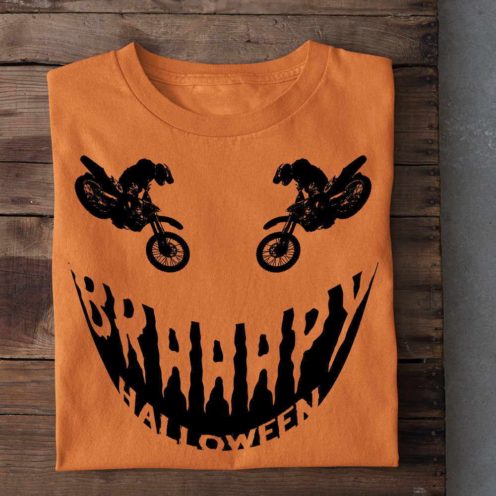 Halloween Motocross T-shirt, The Scariest Smile Tees Spooky Season Gift For Dirt Bike Lover