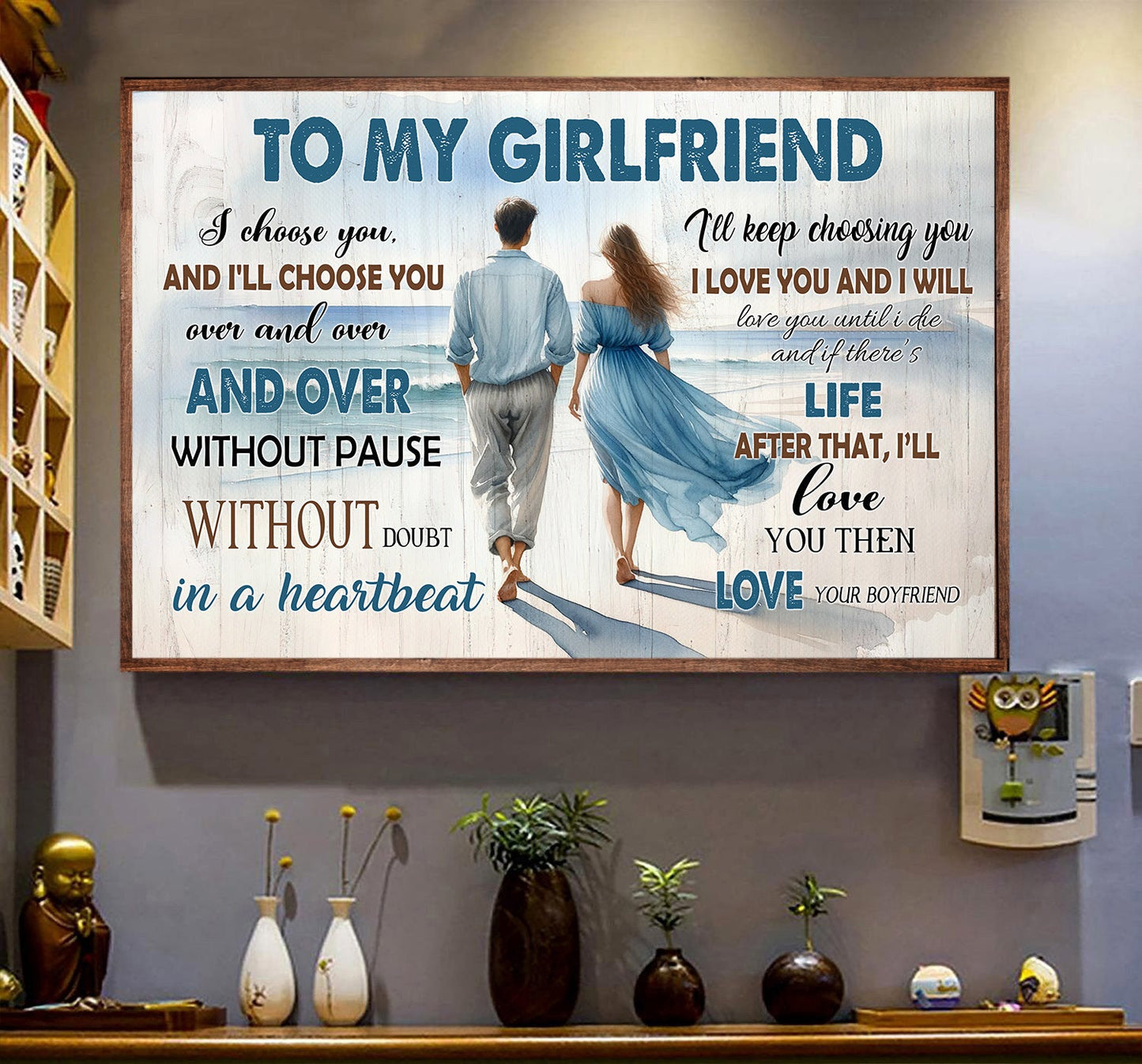 To My Girlfriend I Love You And I Will Love You Until I Die, Valentine's Day Couple Canvas Painting, Love Wall Art Decor - Valentines Poster Gift For Girlfriend From Boyfriend