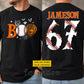 Personalized Halloween Baseball Two-sided T-shirt, Boo At The Ballpark Tees Spooky Season Gift For Baseball Lover