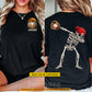 Personalized Halloween Baseball Two-sided T-shirt, Skeleton Baseball Player Tees Spooky Season Gift For Baseball Lover