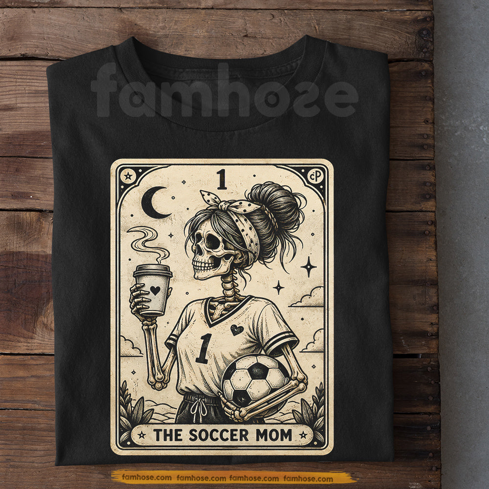 Funny Halloween Skeleton Soccer Backside T-shirt, The Soccer Mom Tees Spooky Season Gift For Soccer Lover