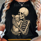 Cute Halloween Chihuahua Dog T-Shirt, Skeleton Hugging Chihuahua Tees Spooky Season Gift For Dog Lover