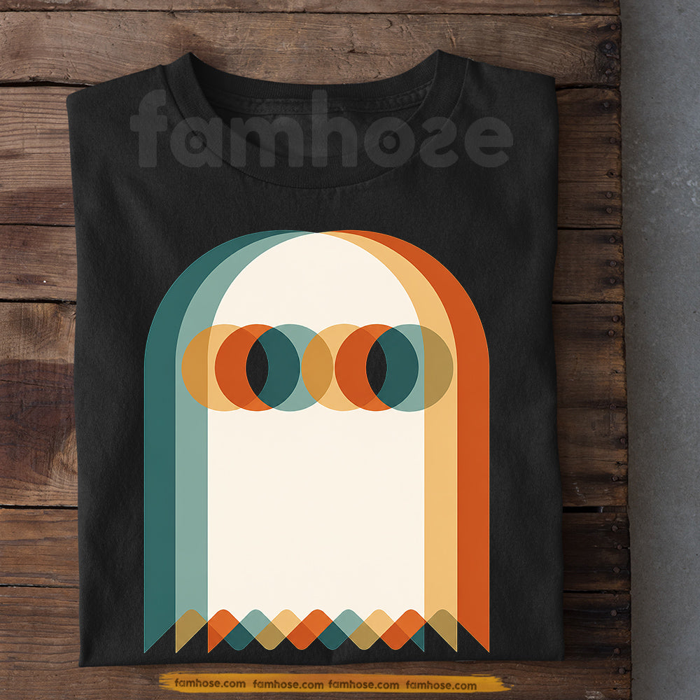 Retro Halloween Boo T-shirt, Cute Minimalist Ghost Tees Fall Spooky Season Gift For Ghost Lover