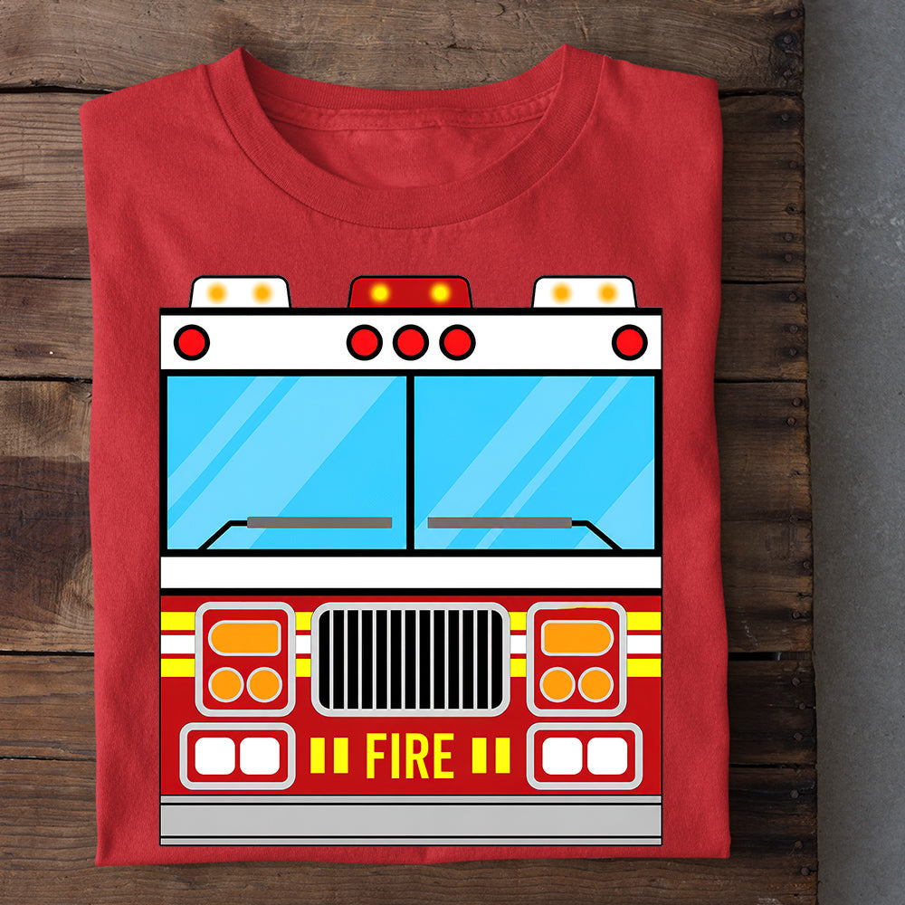 Cute Halloween Fire Truck T-shirt, The Coolest Ride Has Lights Tees Spooky Season Gift For Firefighter Lover