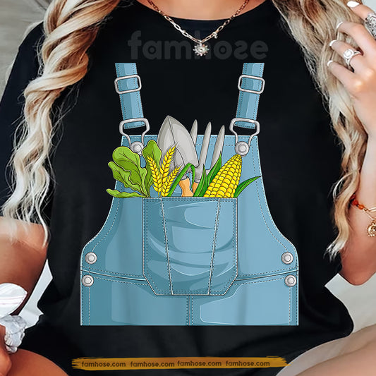 Halloween Gardener Costume T-Shirt, Fake Gardening Overalls Tees Spooky Season Gift For Gardeners