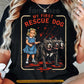Funny Halloween Pitbull Dog T-Shirt, My First Rescue Dog Tees Horror Spooky Season Gift For Dog Lover