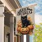 Funny Halloween Black Cat Flag, Trick Or Treat, Gift For Cat Lovers, Garden Cat Flag, Cat Owners