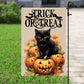 Funny Halloween Black Cat Flag, Trick Or Treat, Gift For Cat Lovers, Garden Cat Flag, Cat Owners