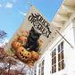 Funny Halloween Black Cat Flag, Trick Or Treat, Gift For Cat Lovers, Garden Cat Flag, Cat Owners