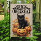 Funny Halloween Black Cat Flag, Trick Or Treat, Gift For Cat Lovers, Garden Cat Flag, Cat Owners