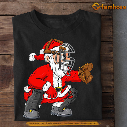 Funny Christmas Baseball T-shirt, Santa Claus Playing Baseball, Xmas Gift For Baseball Lovers