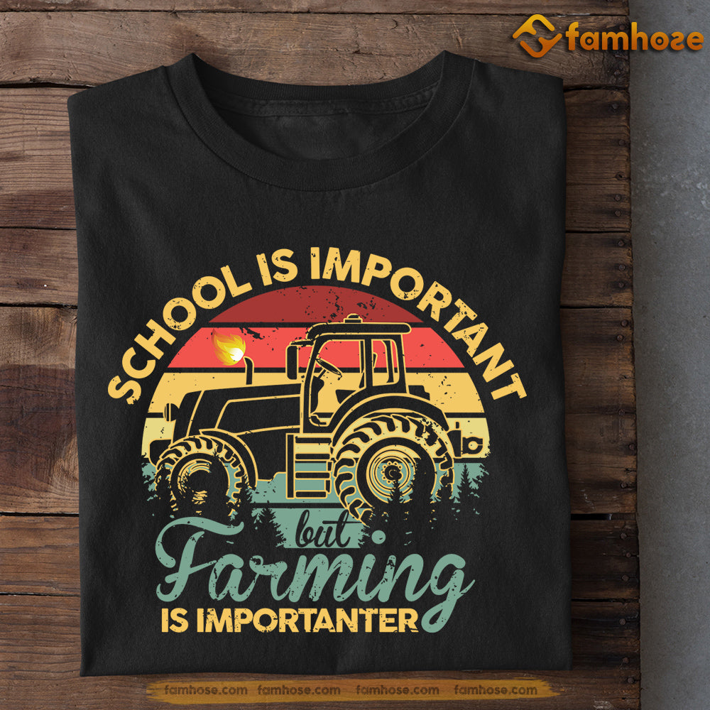 Tractor T-shirt, School Is Important But Farming Is Importanter, Back To School Gift For Tractor Lovers, Farmers