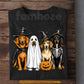 Halloween Dachshund Dog T-Shirt, Cute Ghost Witch Skeleton Wiener Dog Tees Spooky Season Gift For Dog Lover