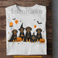Cute Halloween Dachshund Dog T-shirt, Witch Wiener Dog Family Tees Fall Spooky Season Gift For Dog Lover