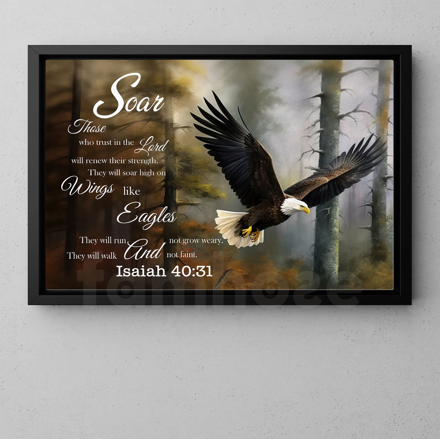 Eagle Canvas Painting, Trust In The Lord Wall Art Decor, Poster Gift For Eagle Lovers