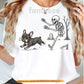 Funny Halloween French Bulldog Dog T-Shirt, Skeleton Chasing Dog Tees Spooky Season Gift For Frenchie Lover