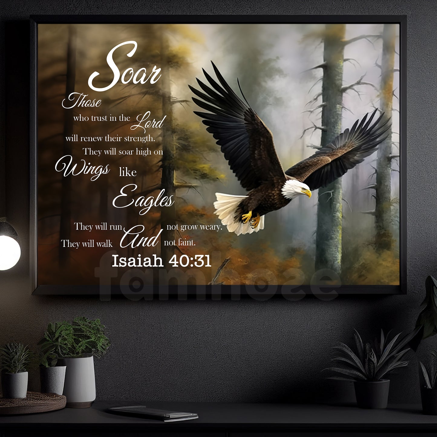 Eagle Canvas Painting, Trust In The Lord Wall Art Decor, Poster Gift For Eagle Lovers