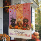 Funny Labrador Dog Garden & House Flag, Happy HalloThanksMas Yard Flag, 3 Seasons In 1 Flag Gift For Dog Lover