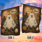 Vintage Halloween Chicken Garden & House Flag, Boo Ghost Chicken Yard Flag, Spooky Season Gift For Chicken Lover