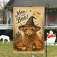Funny Halloween Cow Witch Flag House Flag, Moo I Mean Boo Yard Flag Spooky Season Gift For Witch & Cow Lover