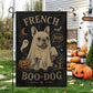 Vintage Halloween French Bulldog Dog Garden & House Flag, French Boo Dog Ghost Yard Flag, Spooky Season Gift For Dog Lover